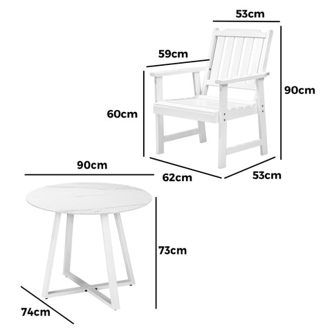 Livsip 5PCS Outdoor Dining Set Table&Solid Wood Chair