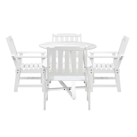 Livsip 5PCS Outdoor Dining Set Table&Solid Wood Chair