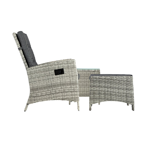 Livsip Recliner Chair Wicker Lounge 5PCS Set
