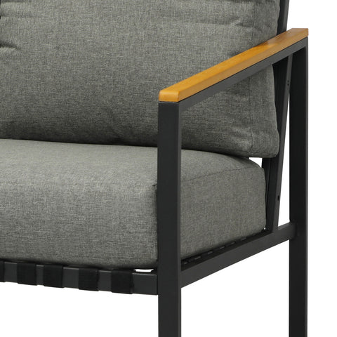 Livsip Outdoor Patio Set Table and Chairs with Cushion Black