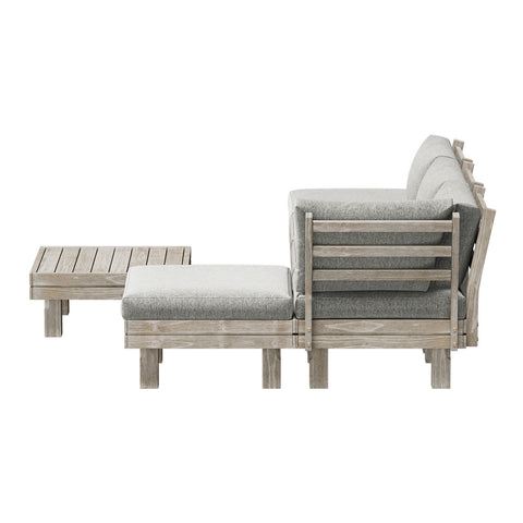 Livsip 6 Piece Outdoor Furniture Sofa Set Wooden Lounge Setting
