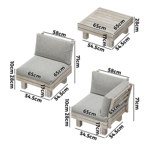 Livsip 4 Seater Outdoor Furniture Sofa Set Lounge Setting Garden