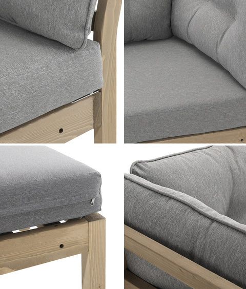 Livsip 7 Piece Outdoor Lounge Sofa Set Garden Furniture Grey