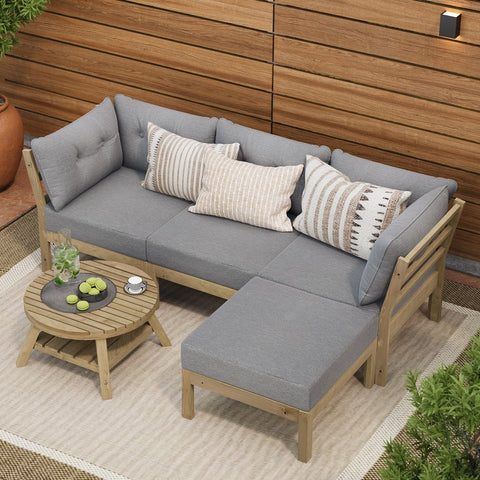 Livsip 5 Piece Outdoor Furniture Set Garden Lounge Sofa