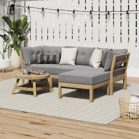 Livsip 5 Piece Outdoor Furniture Set Garden Lounge Sofa