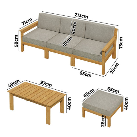Livsip 5PCS Outdoor Furniture Sofa Set Lounge Setting