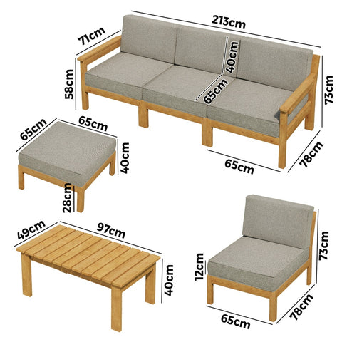Livsip 7PCS Outdoor Sofa Set Garden Lounge Setting