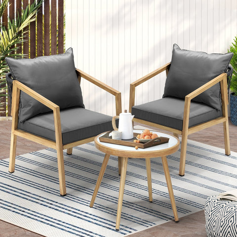 Livsip Outdoor Bistro Set Patio Chairs&Table 3 PCS
