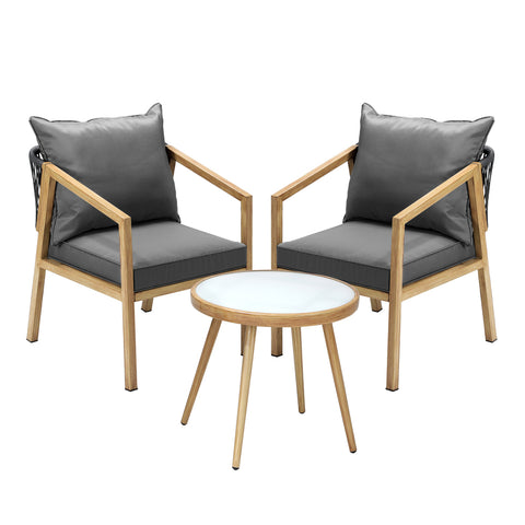 Livsip Outdoor Bistro Set Patio Chairs&Table 3 PCS