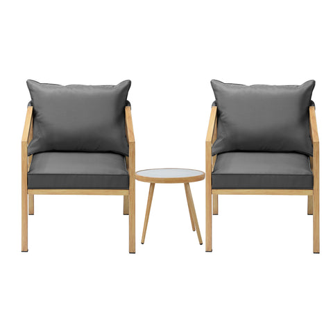 Livsip Outdoor Bistro Set Patio Chairs&Table 3 PCS