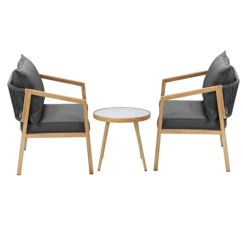 Livsip Outdoor Bistro Set Patio Chairs&Table 3 PCS