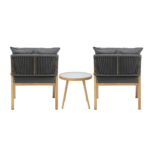 Livsip Outdoor Bistro Set Patio Chairs&Table 3 PCS