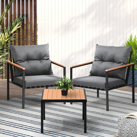 Livsip 3PCS Outdoor Set Armchairs&Table with Cushions