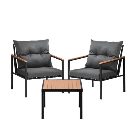 Livsip 3PCS Outdoor Set Armchairs&Table with Cushions