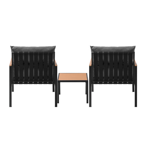 Livsip 3PCS Outdoor Set Armchairs&Table with Cushions