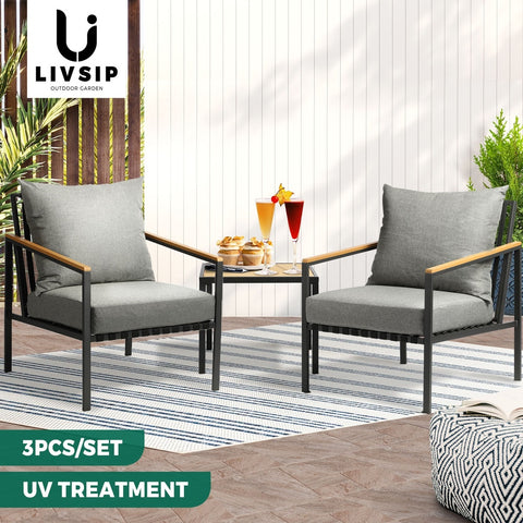 Livsip Outdoor Set Chairs&Table Patio Furniture 3PCS