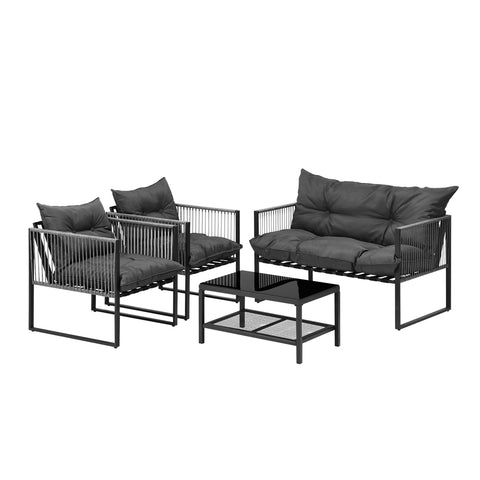 Livsip 4 Piece Outdoor Furniture Setting Grey