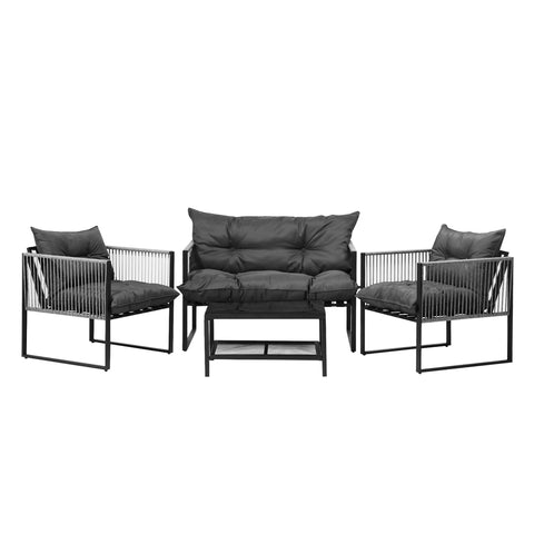 Livsip 4 Piece Outdoor Furniture Setting Grey