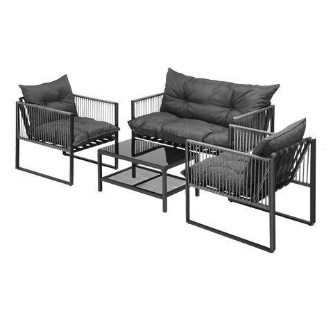 Livsip 4 Piece Outdoor Furniture Setting Grey