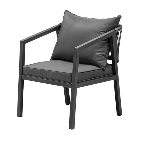 Livsip 4PCS Outdoor Furniture Set Sofa Table Chairs Set Grey