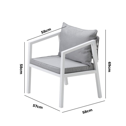 Livsip 2PCS Outdoor Furniture Chairs Steel Frame White