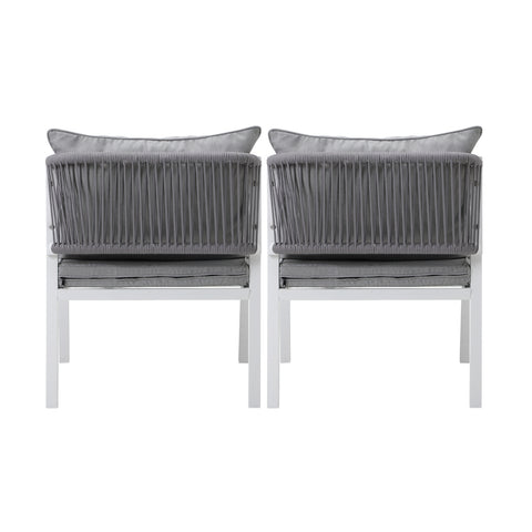 Livsip 2PCS Outdoor Furniture Chairs Steel Frame White