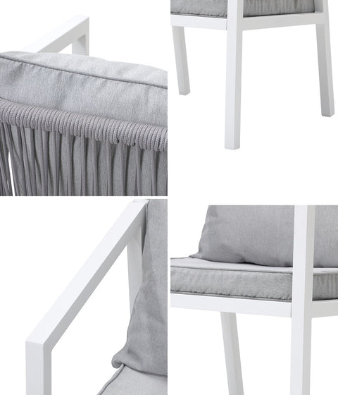 Livsip 2PCS Outdoor Furniture Chairs Steel Frame White