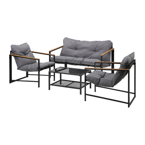 Livsip 4 Seater Outdoor Lounge Sofa Set Patio Chairs Table