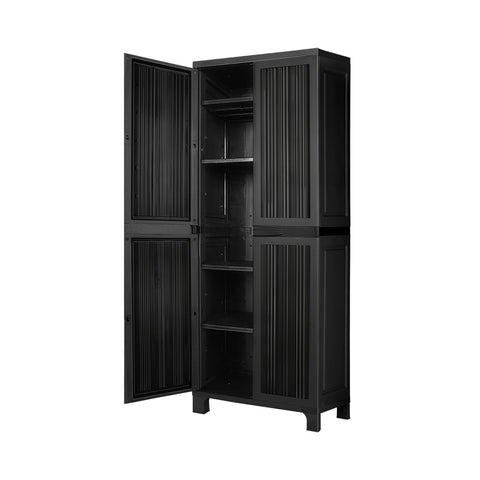 Livsip Outdoor Storage Cabinet Adjustable Lockable Tall Black
