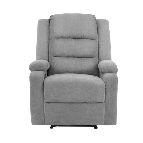 Recliner Chair Padded Lounge With Side Pocket Polyester Grey