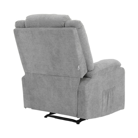 Recliner Chair Padded Lounge With Side Pocket Polyester Grey