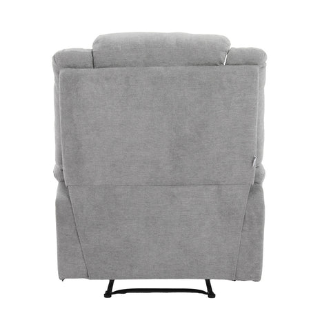 Recliner Chair Padded Lounge With Side Pocket Polyester Grey