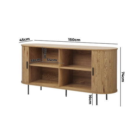 Buffet Sideboard Tambour Oak