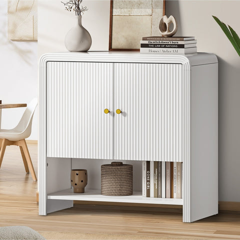 Buffet Sideboard Storage Cabinet 2 Doors Cupboard White