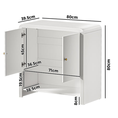 Buffet Sideboard Storage Cabinet 2 Doors Cupboard White