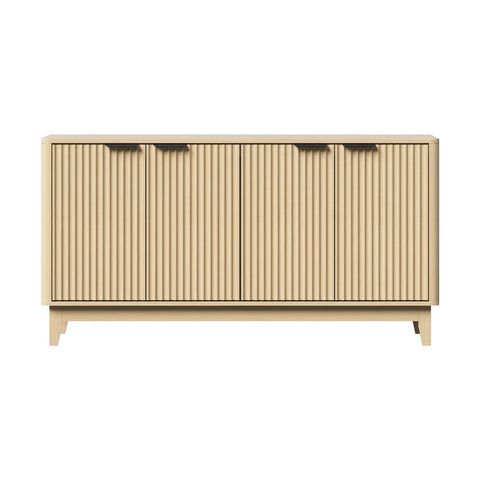Buffet Sideboard Storage Cabinet 4 Doors Cupboard Natural