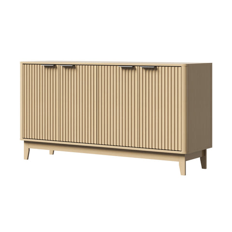 Buffet Sideboard Storage Cabinet 4 Doors Cupboard Natural