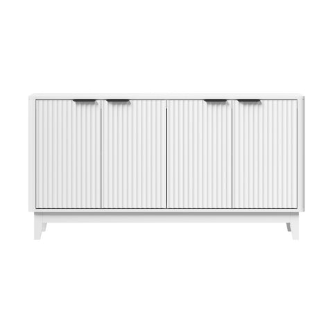 Buffet Sideboard Storage Cabinet 4 Doors Cupboard White