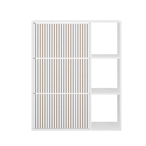 Shoe Rack Storage Cabinet with Display Shelves White