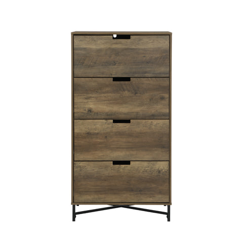 Austin Chest 4 drawers woodgrain and black