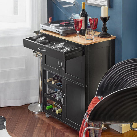 Trolley Bottle Rack Drawer Cabinet