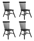 Levede 4x Dining Chairs Kitchen Winsor Black-1966287359607705600