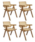 Levede 4x Dining Chair Solid Wood Rattan-1966287370798108672