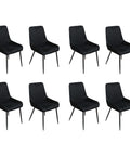 Dining Chairs x 8 Padded Seat Soft Velvet-1950769994770026496