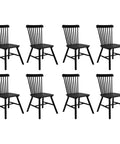 Levede 8x Dining Chairs Kitchen Winsor Black-1966287360027136000