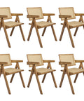 Levede 6x Dining Chair Solid Wood Rattan-1966287371024601088