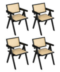 Levede 4x Black Wicker Armchair Dining Chair-1966287371590832128