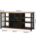 Levede Bar Cabinet Buffet Sideboard Walnut-1954802987327164418