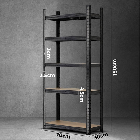 Sharptoo Warehouse Storage Rack Steel Frame 1.5m Black