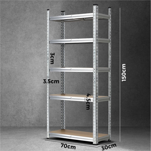 Sharptoo Warehouse Storage Rack Steel Frame 1.5m Silver